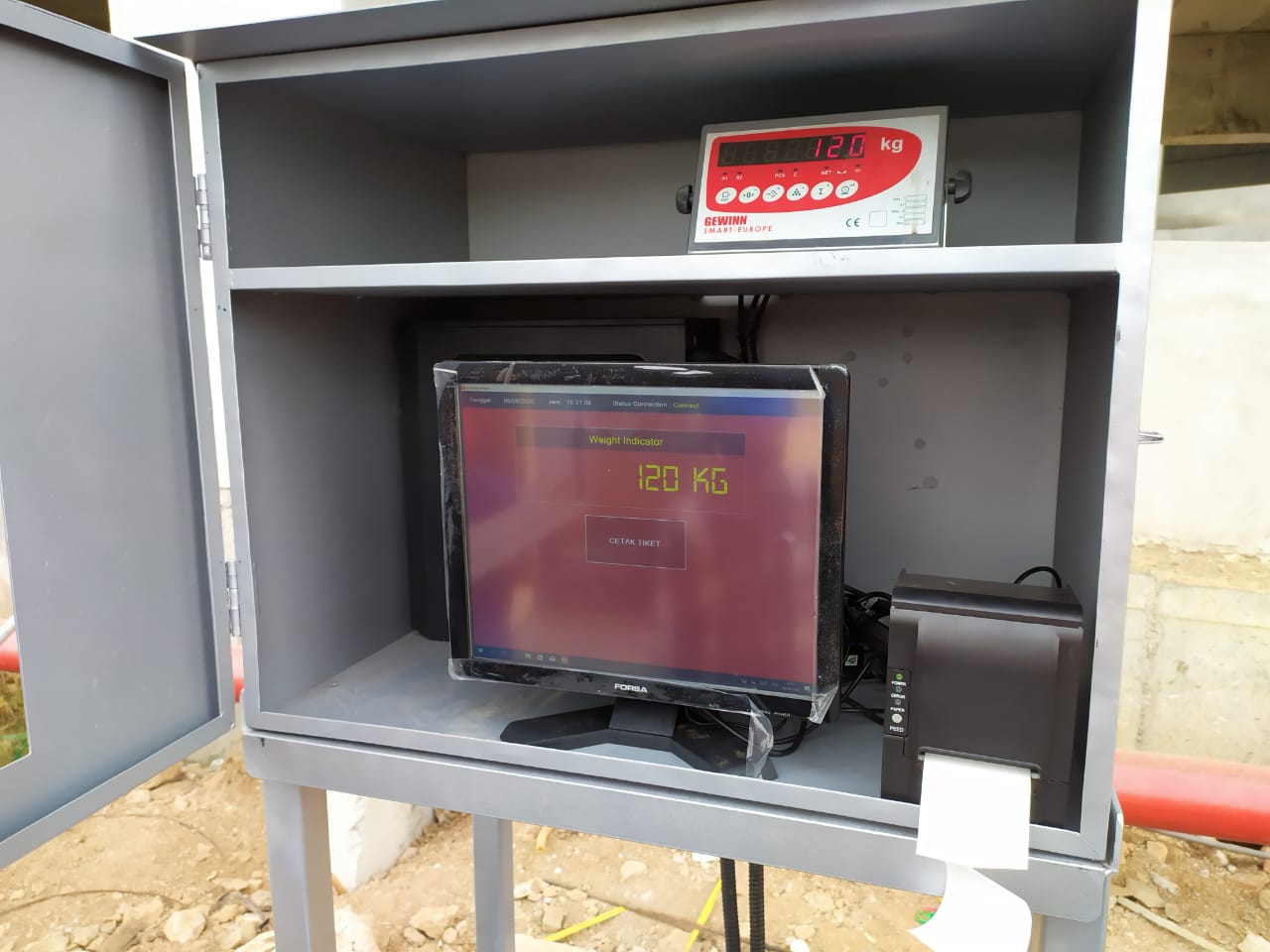 auto print ticket jembatan timbang